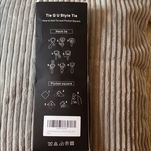 Tie G U Style Teal Tie and Pocket Square NWT - Picture 5 of 6